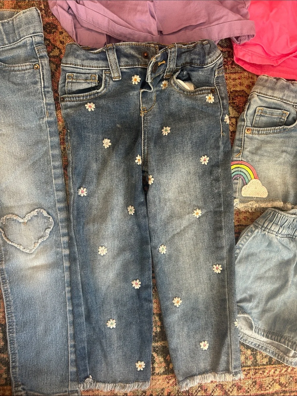 Girls Denim & Shorts- Purple, Pink, Blue summer back to school Bundle